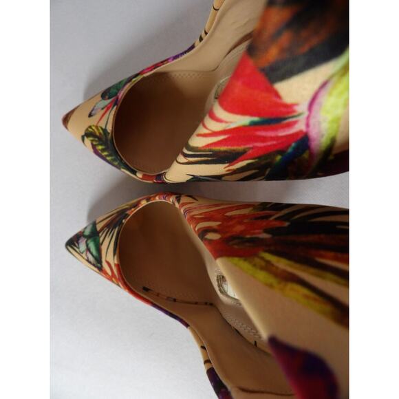 Liliana 6.5 Pump Stileeto Floral Beige Pointed Toe High Heels Colorful - Picture 11 of 13